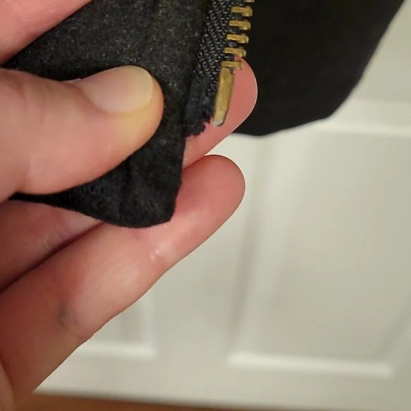 Pinstripe Men's Wool Blend Coat- Gray- Size L - Picture 10 of 10